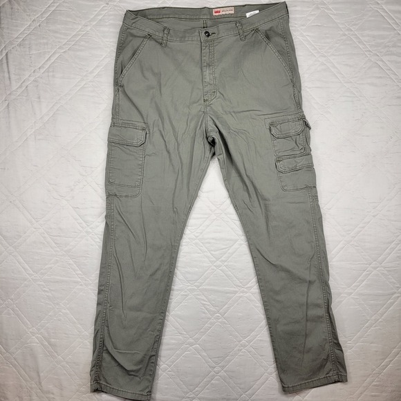 Wrangler Regular Taper green / gray cargo pants men's 38X32 - Picture 1 of 5